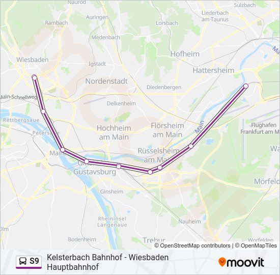 Автобус S9: карта маршрута