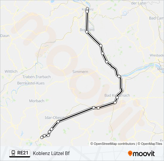 RE21 Train Line Map