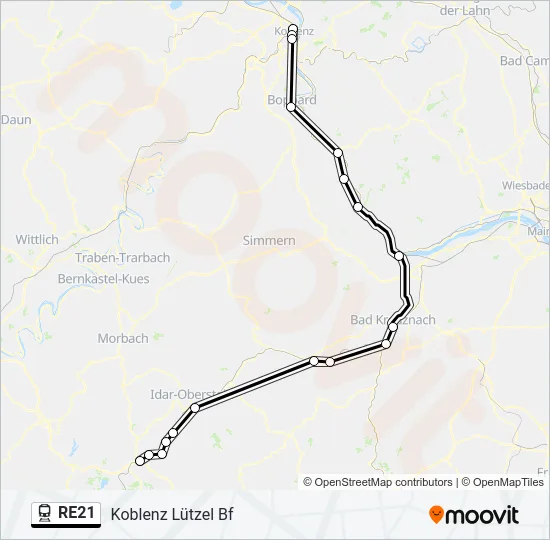 RE21 Train Line Map