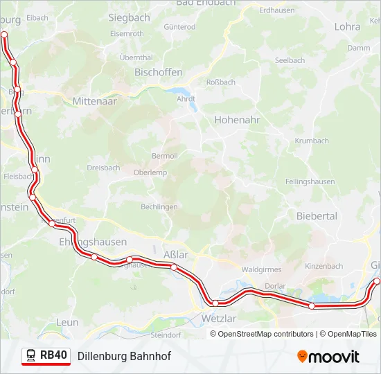 RB40 Train Line Map
