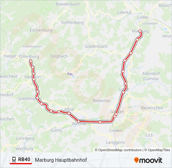 RB40 Train Line Map