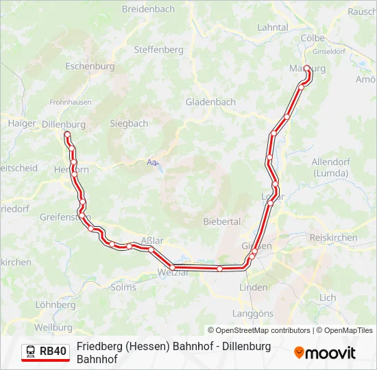 RB40 Train Line Map