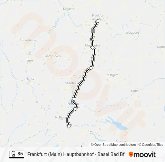 85 Train Line Map