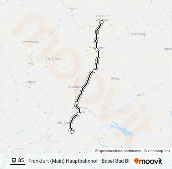 85 Train Line Map
