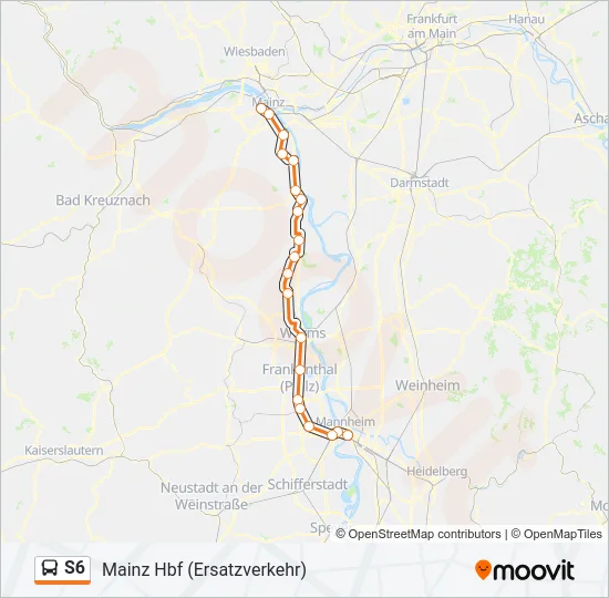 S6 Bus Line Map