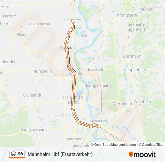 S6 Bus Line Map