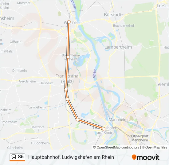 S6 Bus Line Map