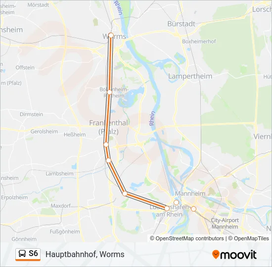 S6 Bus Line Map