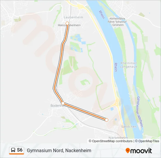 S6 Bus Line Map