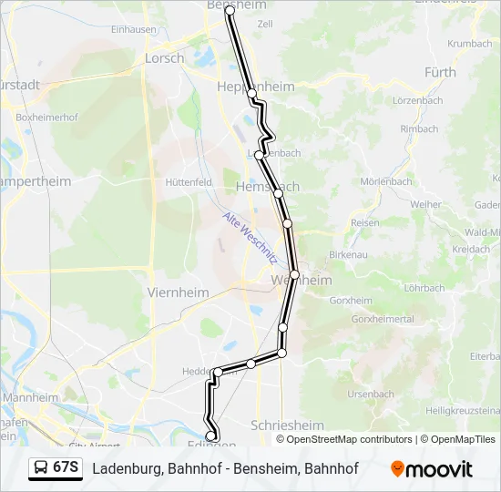 67S Bus Line Map
