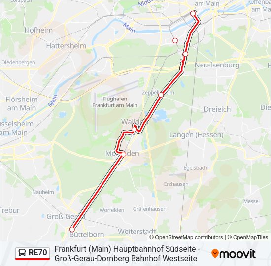 RE70 Bus Line Map