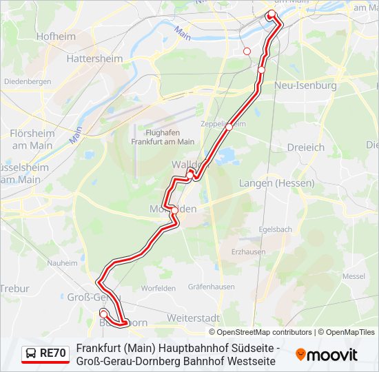 RE70 Bus Line Map