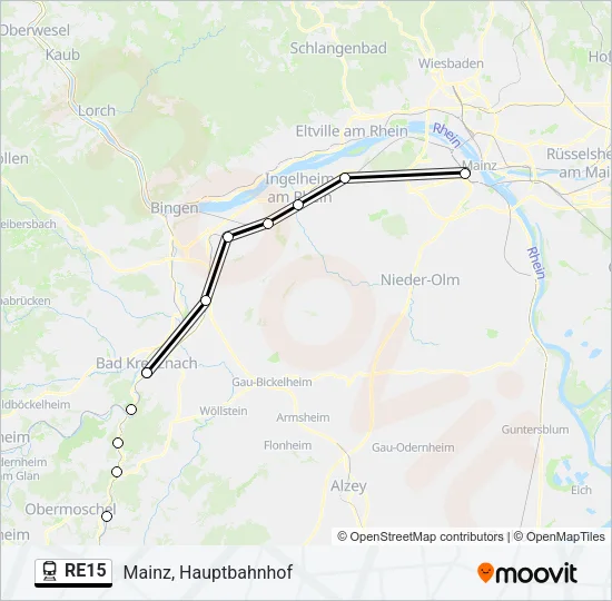 RE15 Train Line Map