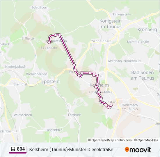 804 Bus Line Map