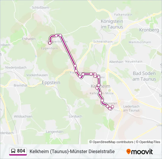 804 Bus Line Map