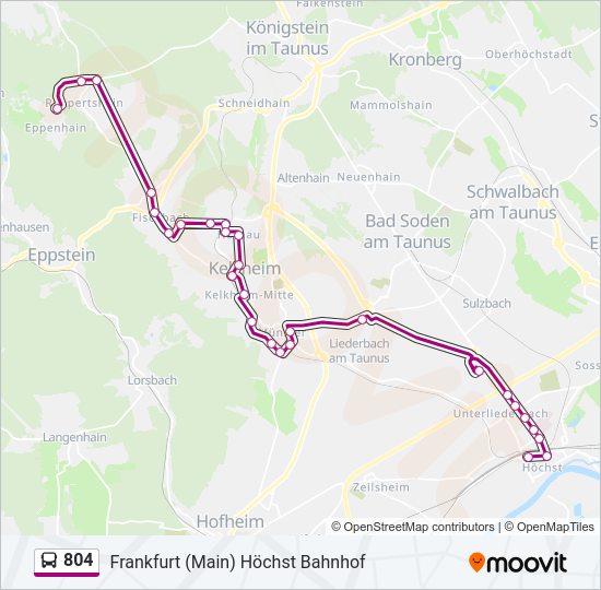 804 Bus Line Map