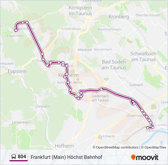 804 Bus Line Map