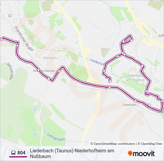 804 Bus Line Map