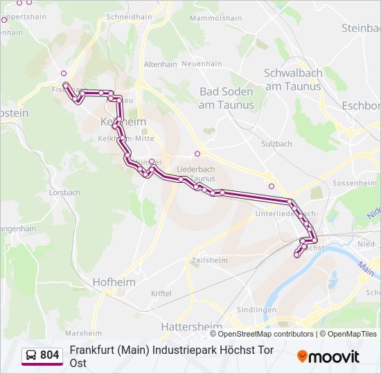 804 Bus Line Map