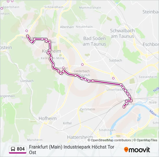 804 Bus Line Map