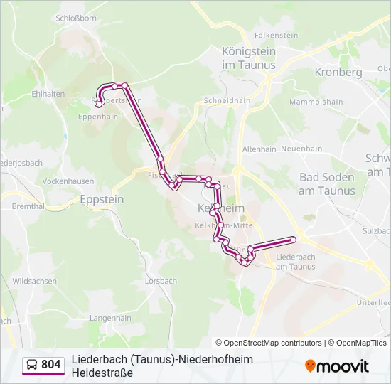 804 Bus Line Map