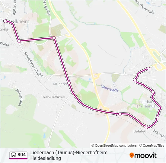 804 Bus Line Map
