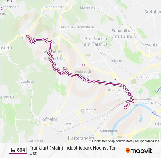 804 Bus Line Map