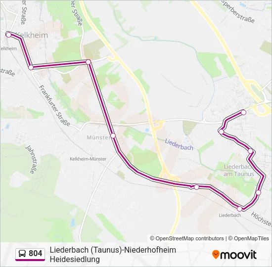 804 Bus Line Map