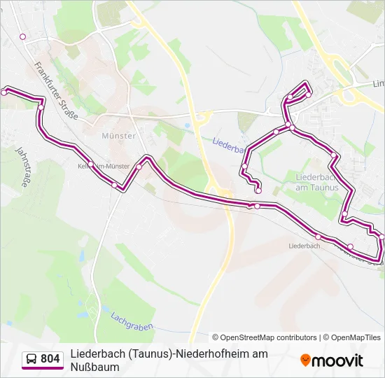 804 Bus Line Map