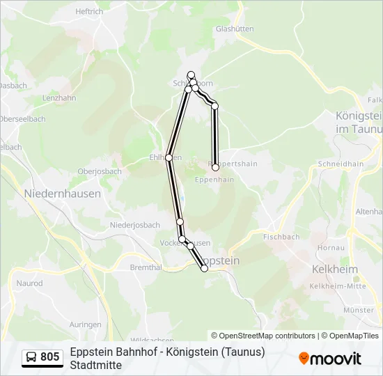 805 Bus Line Map