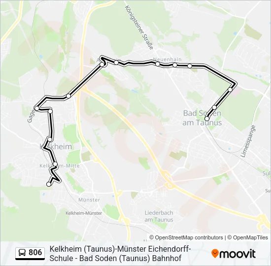 Автобус 806: карта маршрута