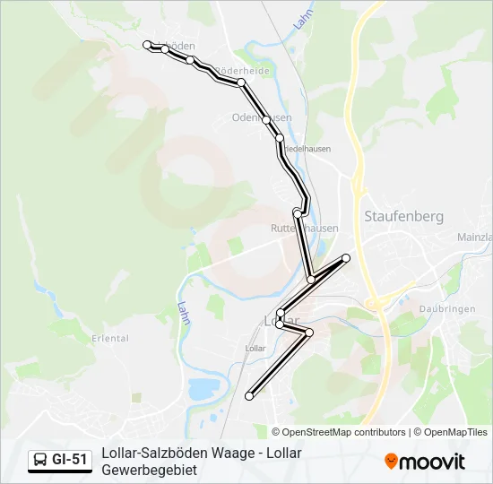 GI-51 Bus Line Map