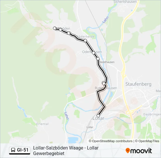 GI-51 Bus Line Map