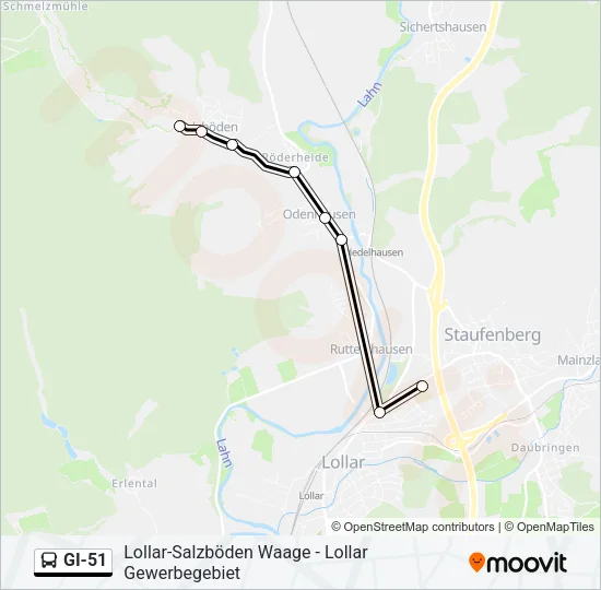 GI-51 Bus Line Map