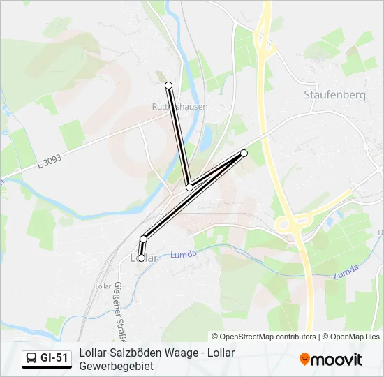 GI-51 Bus Line Map