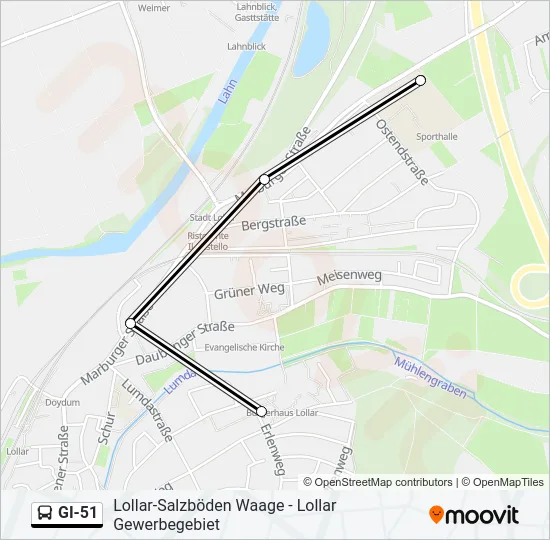 GI-51 Bus Line Map