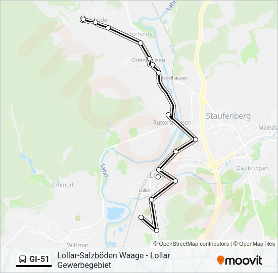 GI-51 Bus Line Map