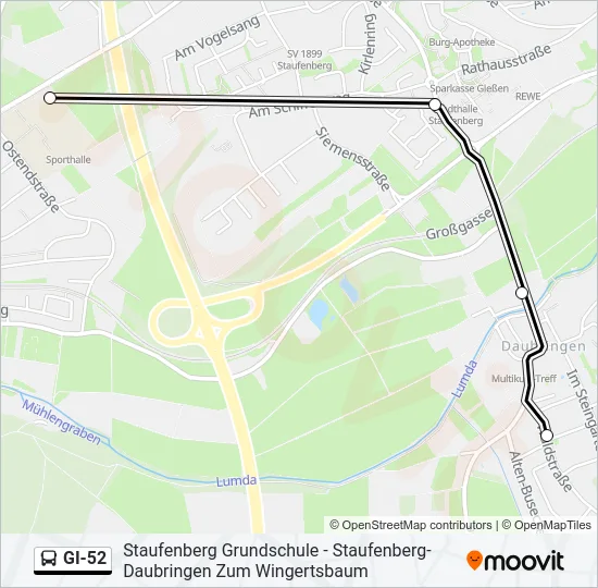 GI-52 Bus Line Map