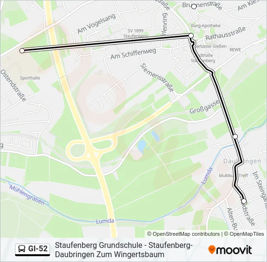 GI-52 Bus Line Map
