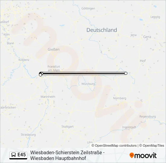 E45 Bus Line Map