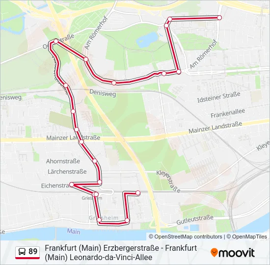 89 Bus Line Map