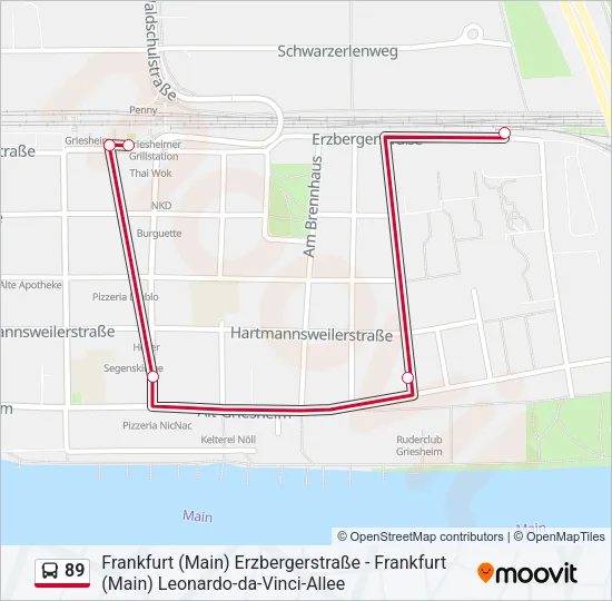 89 Bus Line Map