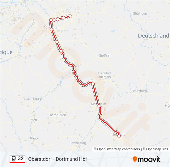 32 Train Line Map
