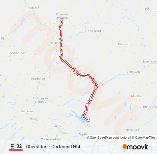 32 Train Line Map