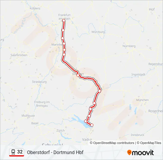 32 Train Line Map