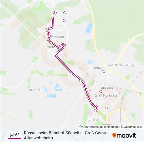 61 Bus Line Map