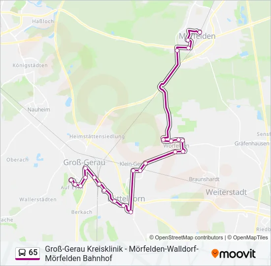 65 Bus Line Map