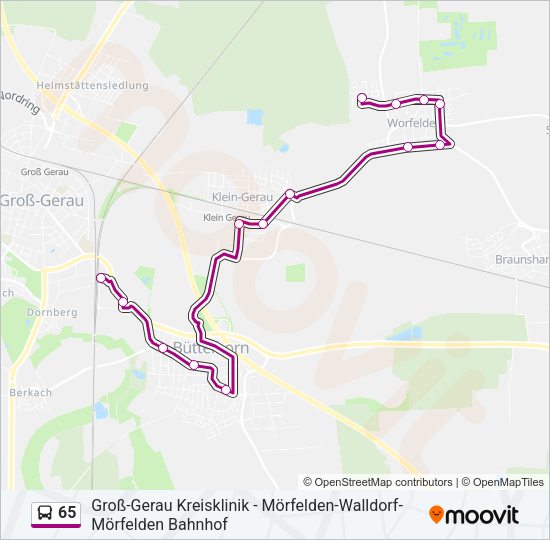 65 Bus Line Map