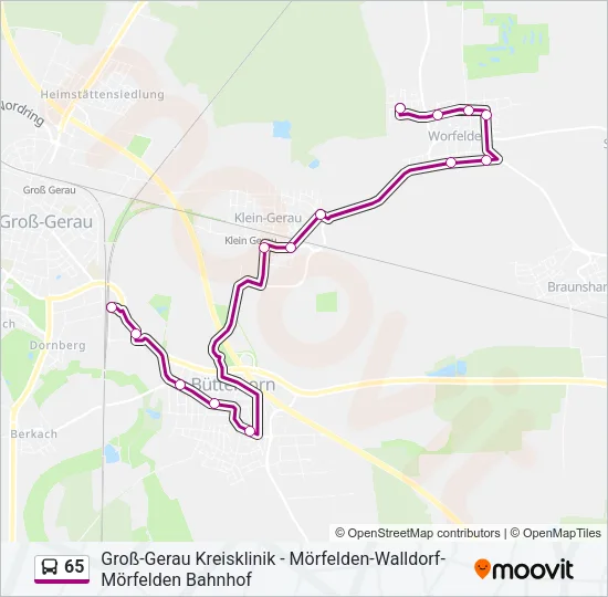 65 Bus Line Map