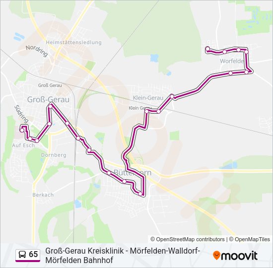 65 Bus Line Map